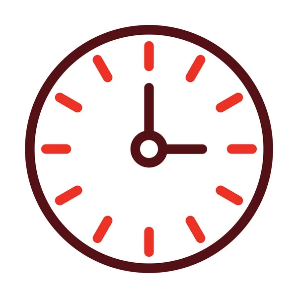 Clock Glyph Two Color Icon Personal Commercial Use — Stok Vektör