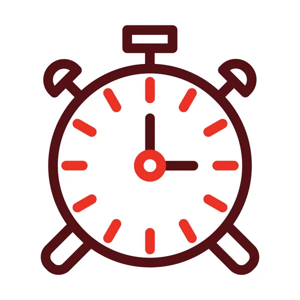 Alarm Clock Glyph Two Color Icon Personal Commercial Use — Stok Vektör