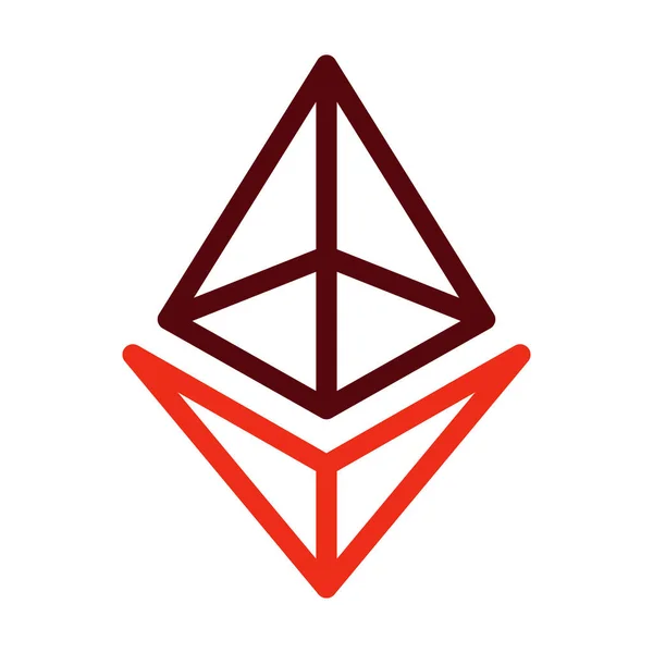 Ethereum Glyph Two Color Icon Für Den Persönlichen Und Kommerziellen — Stockvektor