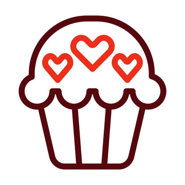 Muffin Glyph Two Color Icon Für Den Persönlichen Und Kommerziellen — Stockvektor