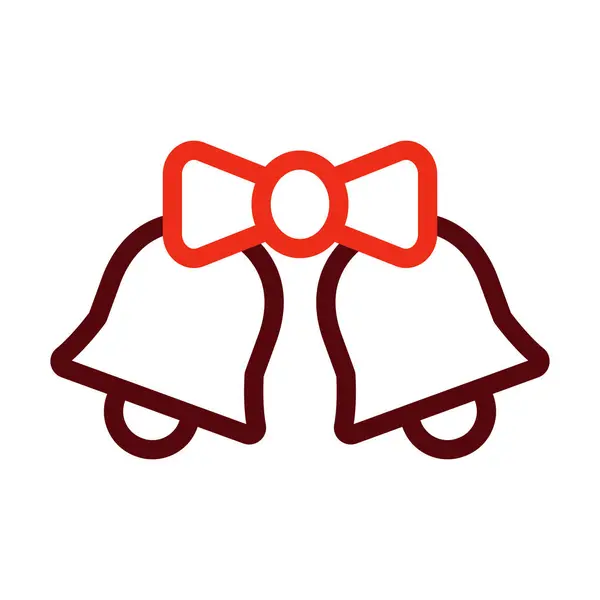個人的および商業使用のための結婚式のベル グリフ2色のアイコン — ストックベクタ