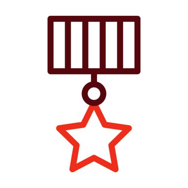 Kişisel ve ticari kullanım için Yıldız Madalyası Sembolü İki Renk Simgesi