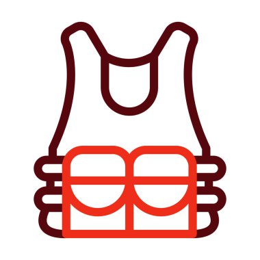 Kişisel ve ticari kullanım için kurşun geçirmez yelek sembolü iki renk simgesi