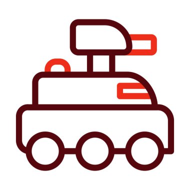 Kişisel ve ticari kullanım için Zırhlı Van Glyph İki Renk Simgesi