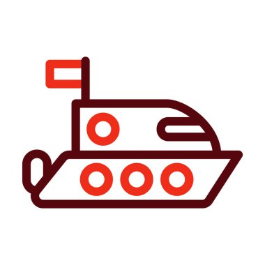 Hız Teknesi Glyph Kişisel ve Ticari Kullanım İçin İki Renk Simgesi