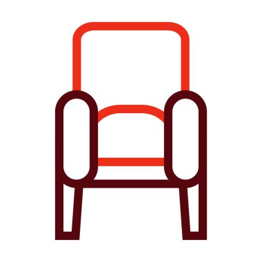 Kişisel ve ticari kullanım için Koltuk Sandalyesi Sembolü İki Renk Simgesi