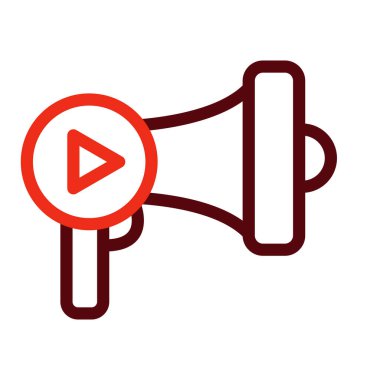 Kişisel ve Ticari Kullanım İçin İki Renk Simgesi Video Pazarlama