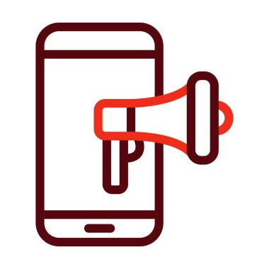 Kişisel ve Ticari Kullanım İçin Mobil Pazarlama İki Renk Simgesi