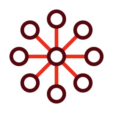 Kişisel ve Ticari Kullanım için Ağ Kabartma İki Renk Simgesi