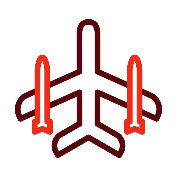 Jet Plane Glyph Dos Iconos Color Para Uso Personal Comercial — Archivo Imágenes Vectoriales