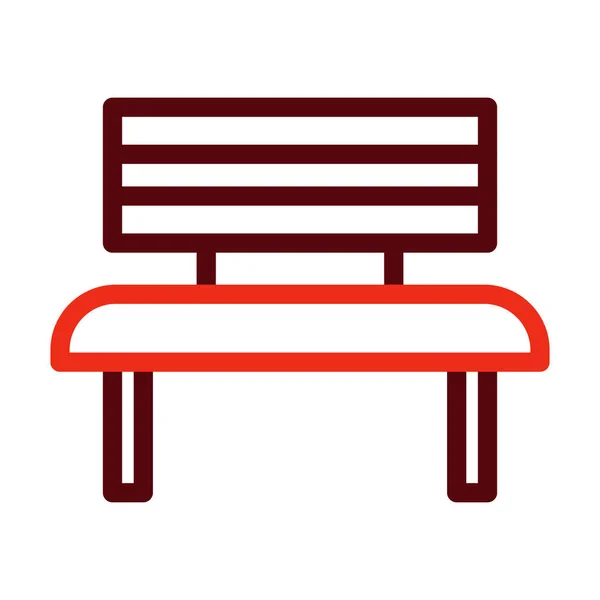 Bench Glyph Two Color Icon Voor Persoonlijk Commercieel Gebruik — Stockvector