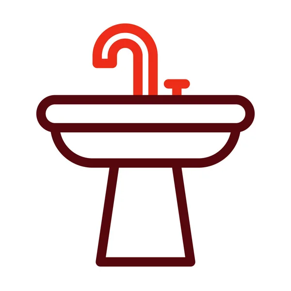 Spüle Glyph Two Color Icon Für Den Persönlichen Und Kommerziellen — Stockvektor