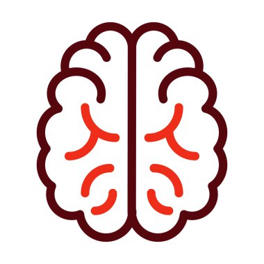 Kişisel ve Ticari Kullanım İçin Nöroloji Sembolü İki Renk Simgesi