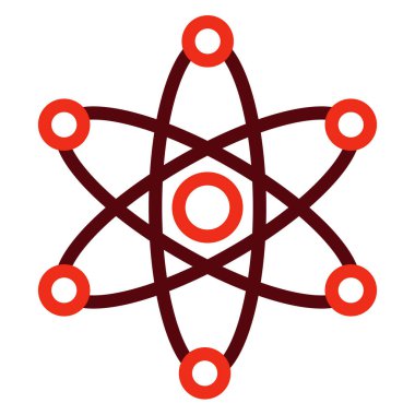 Kişisel ve Ticari Kullanım İçin Atom Sembolü İki Renk Simgesi