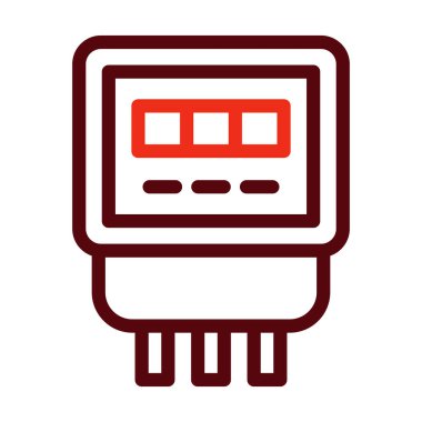 Kişisel ve ticari kullanım için Elektrik Ölçer Kabartması İki Renk Simgesi