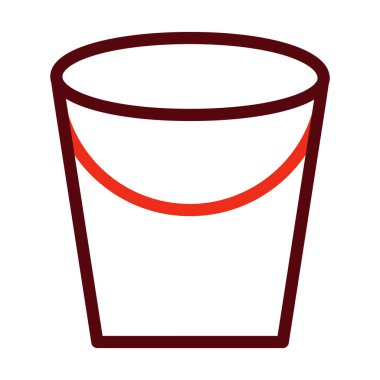 Kişisel ve ticari kullanım için Su Kovası Kabartma İki Renk Simgesi