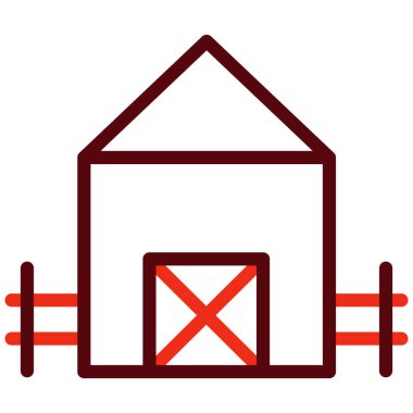 Kişisel ve ticari kullanım için Ahır Kabartma İki Renk Simgesi