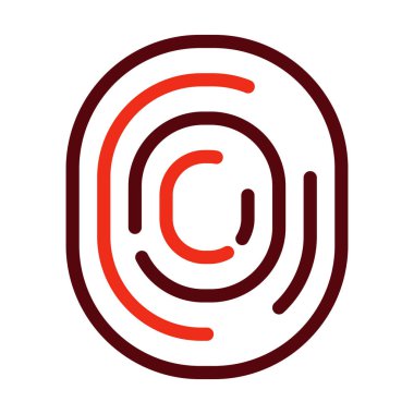 Kişisel ve ticari kullanım için Parmak izi Kabartma İki Renk Simgesi