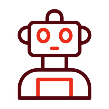 Kişisel ve Ticari Kullanım İçin Robot Kabartma İki Renk Simgesi