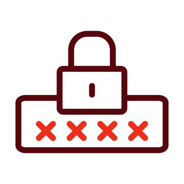 Kişisel ve Ticari Kullanım İçin Parola Sembolü İki Renk Simgesi