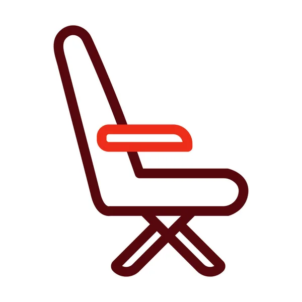 Chair Glyph Two Color Icon Personal Commercial Use — Stock Vector