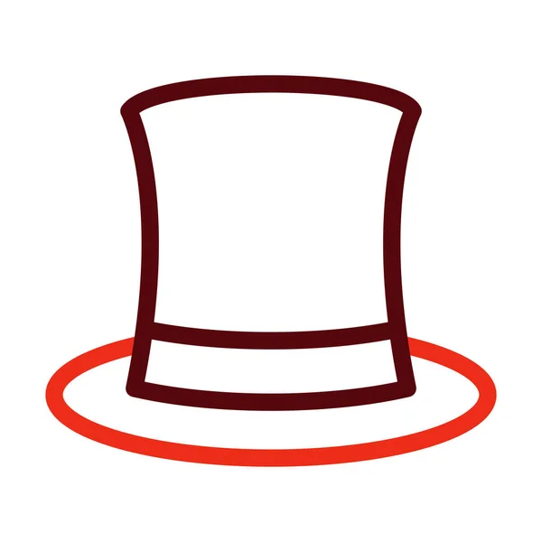 Icona Due Colori Del Glifo Del Cappello Superiore Uso Personale — Vettoriale Stock