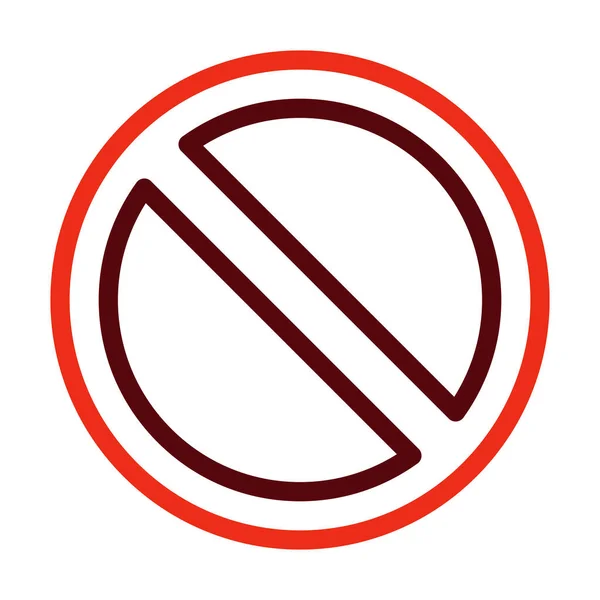 Заборонений Знак Гліф Дві Кольорові Піктограми Особистого Комерційного Використання — стоковий вектор