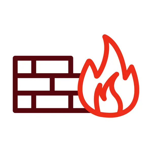 Firewall Glyph Dos Iconos Color Para Uso Personal Comercial — Vector de stock