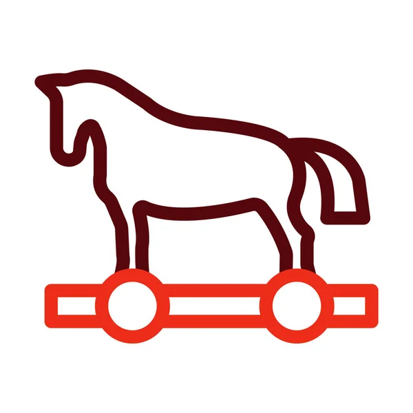 Cavalo Tróia Glyph Ícone Duas Cores Para Uso Pessoal Comercial — Vetor de Stock