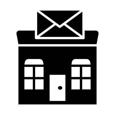 Kişisel ve ticari kullanım için Posta Ofisi Vektörü Glyph Simgesi