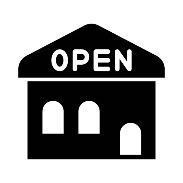 Open Postkantoor Vector Glyph Icon Voor Persoonlijk Commercieel Gebruik — Stockvector