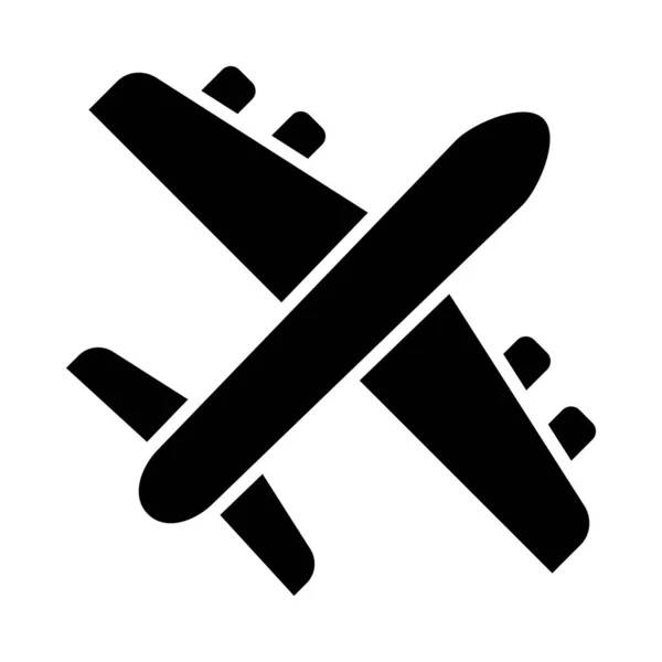 Avión Vector Glyph Icono Para Uso Personal Comercial — Vector de stock