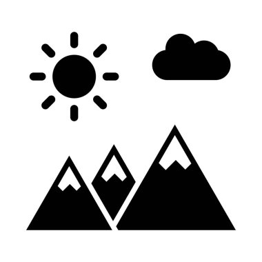 Kişisel ve ticari kullanım için dağ vektörü kabartma simgesi