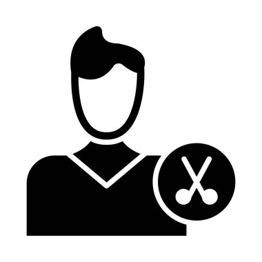 Kişisel ve ticari kullanım için Berber Vektörü Glyph Simgesi