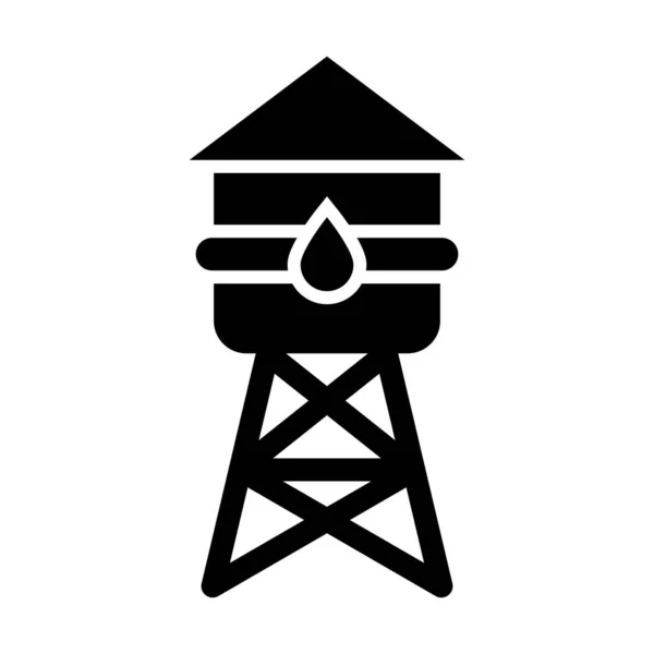 Водонапірна Вежа Векторна Ікона Гліф Особистого Комерційного Використання — стоковий вектор
