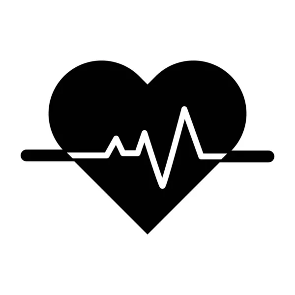 Heart Beat Vector Glyph Icon Voor Persoonlijk Commercieel Gebruik — Stockvector