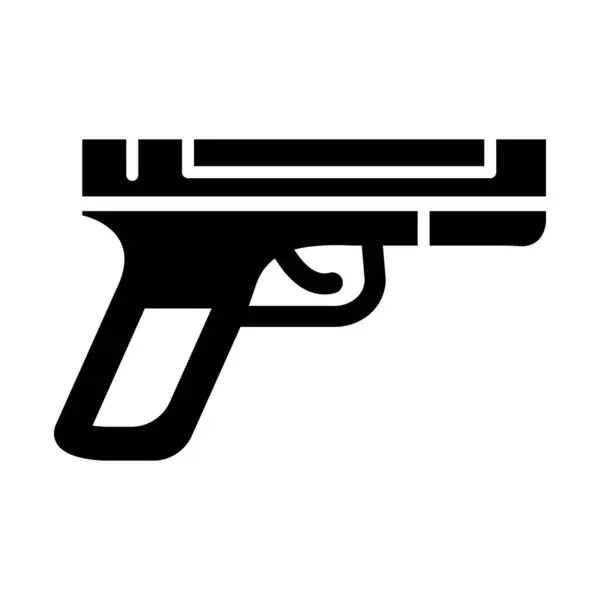 Пістолет Векторна Ікона Гліф Особистого Комерційного Використання — стоковий вектор