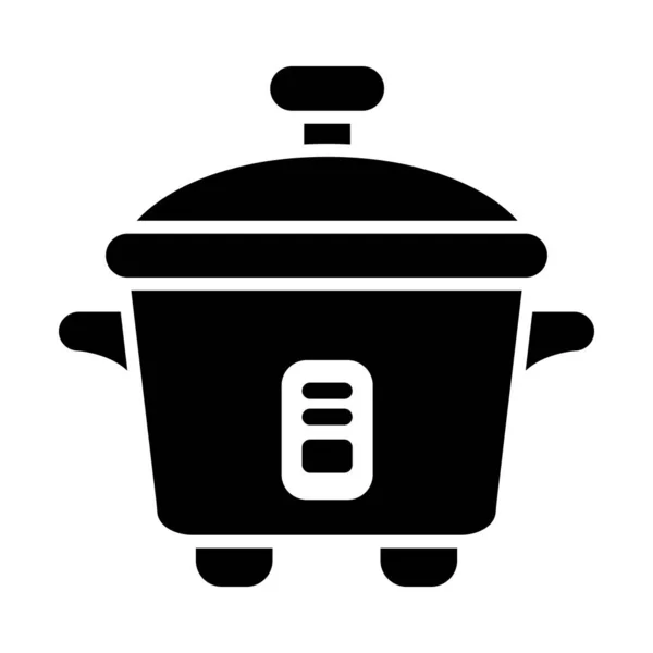 Rice Cooker Vector Glyph Icon Personal Commercial Use — Stock Vector
