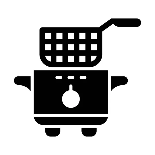 Deep Fryer Vector Glyph Icon Voor Persoonlijk Commercieel Gebruik — Stockvector