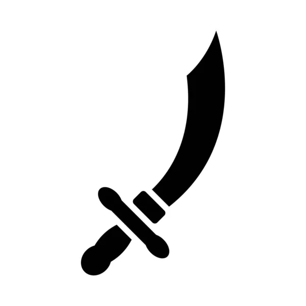 Saber Vector Glyph Icon Voor Persoonlijk Commercieel Gebruik — Stockvector