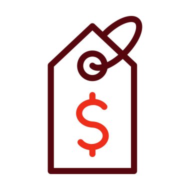 Kişisel ve Ticari Kullanım İçin Fiyat Etiketi Kabartması İki Renk Simgesi