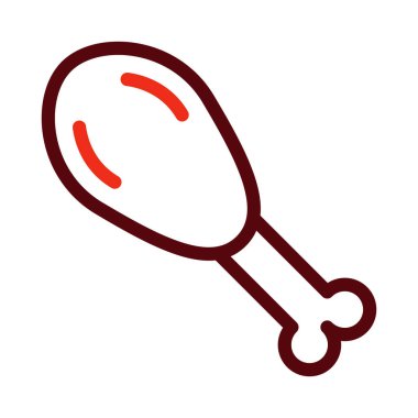 Kişisel ve ticari kullanım için Tavuk Bacağı Kabartma İki Renk Simgesi