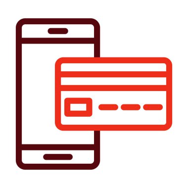 Kişisel ve ticari kullanım için Kart Ödeme Kabartması İki Renk Simgesi