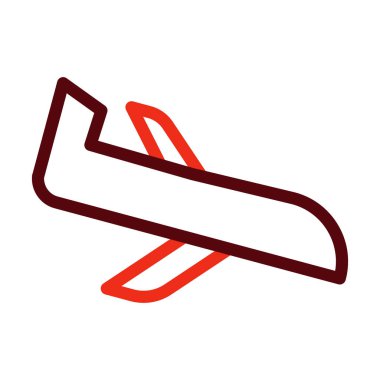 İniş Uçağı Kabartması Kişisel ve Ticari Kullanım İçin İki Renk Simgesi