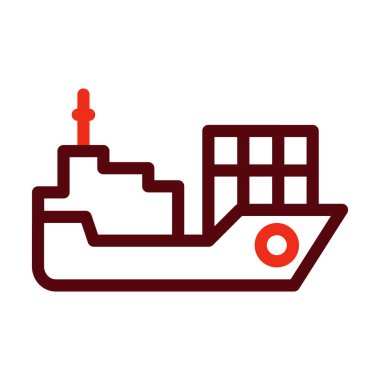 Lojistik Gemisi Sembolü Kişisel ve Ticari Kullanım İçin İki Renk Simgesi