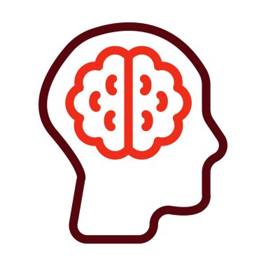 Kişisel ve Ticari Kullanım İçin Zihinsel Kabartma İki Renk Simgesi