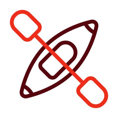 Kişisel ve Ticari Kullanım İçin Kayak Kabartma İki Renk Simgesi