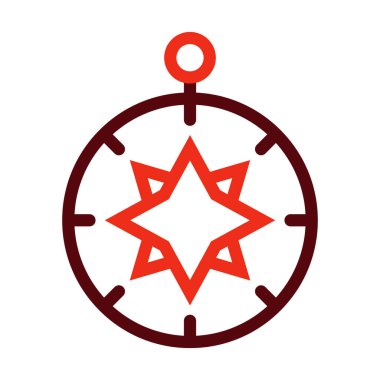 Kişisel ve ticari kullanım için pusula sembolü iki renk simgesi