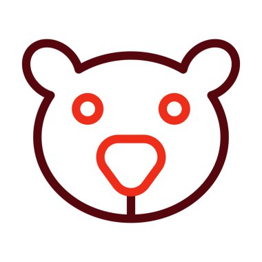 Kişisel ve ticari kullanım için Bear Glyph İki Renk Simgesi
