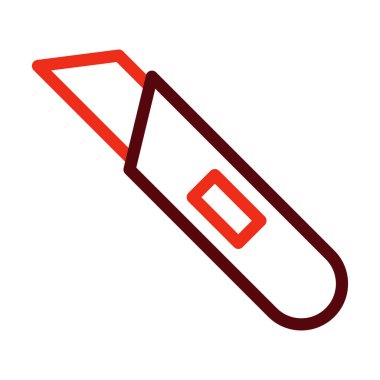 Kişisel ve Ticari Kullanım İçin Yararlı Bıçak Kabartma İki Renk Simgesi